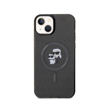 Karl Lagerfeld Karl & Choupette Glitter Magsafe - Coque pour iPhone 15 Plus (noir)