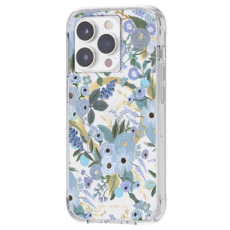 Rifle Paper Clear MagSafe - pouzdro pro iPhone 14 Pro (Garden Party Blue)