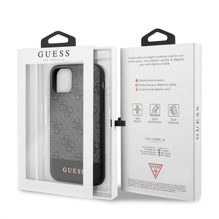 Guess 4G Bottom Stripe Collection - iPhone 11 tok (szürke)