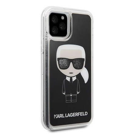 Karl Lagerfeld Iconic Glitter - pouzdro pro iPhone 11 Pro Max (černé)
