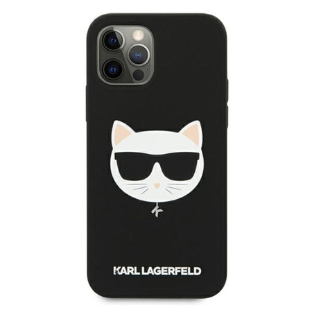 Karl Lagerfeld Choupette Head szilikon - iPhone 12 / iPhone 12 Pro tok (fekete)