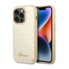 Guess Croco Collection – Etui iPhone 14 Pro Max (złoty)