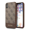 Collection 4G Bottom Stripe de Guess - Coque pour iPhone Xs / X (marron)