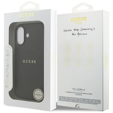 Guess Grained Ring MagSafe - Case iPhone 17 (black)