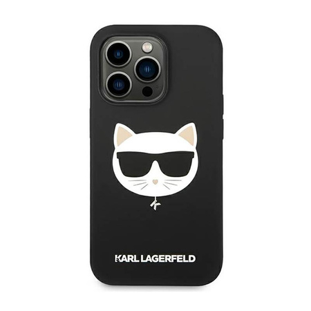 Karl Lagerfeld Choupette Head MagSafe Silicone - Coque iPhone 14 Pro (noir)