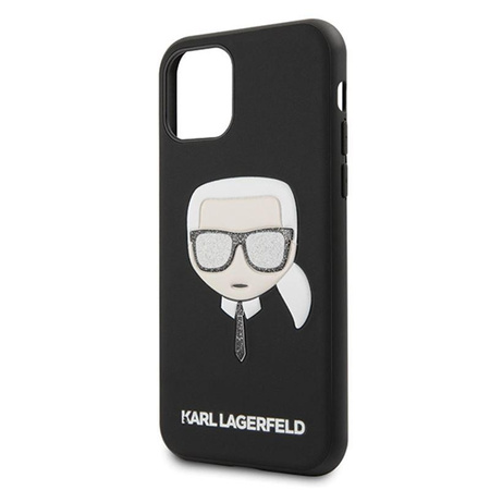 Karl Lagerfeld Iconic Embossed Glitter Case - iPhone 11 Pro Max Hülle (Schwarz)