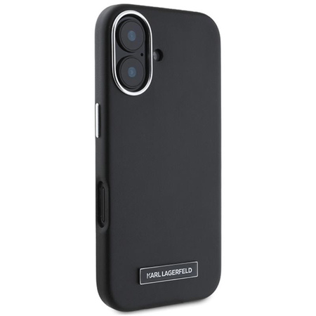 Karl Lagerfeld FW Metal Plate MagSafe - Hülle für iPhone 16 Plus (schwarz)