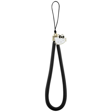 Hello Kitty Nylon Cord Kitty Head - Phone Pendant (black)