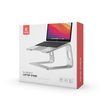 Crong AluBench - Ergonomischer Laptop-Ständer aus Aluminium (silber)