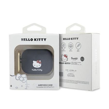 Hello Kitty Silicone 3D Kitty Head - Hülle für AirPods Pro 2 (schwarz)