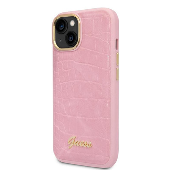 Guess Kroko Kollektion - iPhone 14 Plus Tasche (rosa)