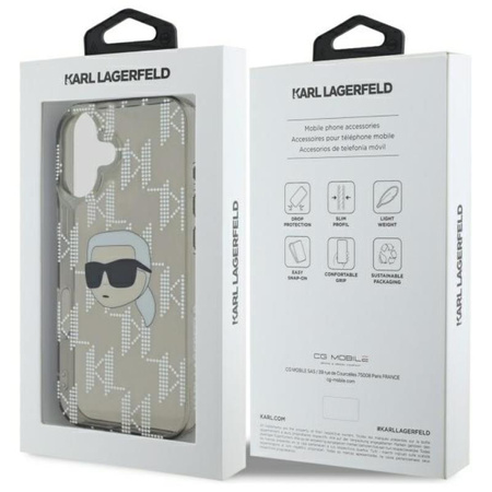 Karl Lagerfeld IML Karl Head Electroplated - iPhone 16 Case (black)