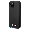 BMW Leather Hot Stamp Tricolor - Coque pour iPhone 14 (Noir)