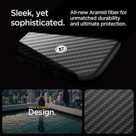 Spigen Enzo Aramid MagSafe - iPhone 15 Pro Max Case (Black)
