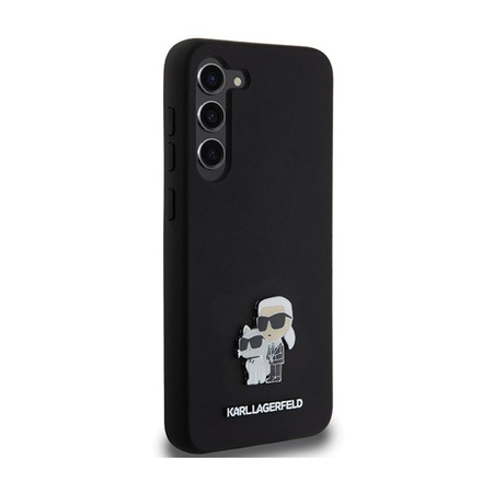 Karl Lagerfeld Silicone Karl & Choupette Metal Pin - Etui Samsung Galaxy S24+ (noir)