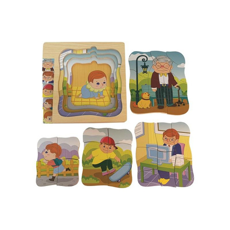 Top Bright - Grandfather layered puzzle, glasses