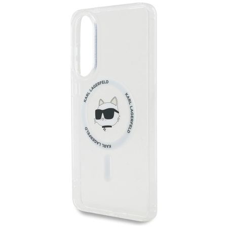 Karl Lagerfeld Button Choupette Head Printed Logo MagSafe - Case for Samsung Galaxy S25 Edge (white)