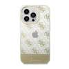 Guess 4G Stripe Script Logo Galvanizált minta - iPhone 14 Pro Max tok (arany)