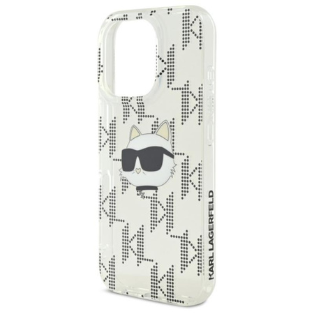 Karl Lagerfeld IML Choupette Head Galvanisiert - iPhone 16 Pro Max Hülle (Transparent)