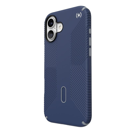 Speck Presidio2 Grip ClickLock & MagSafe - Coque pour iPhone 16 Plus (Bleu côtier / Gris poussière / Blanc)