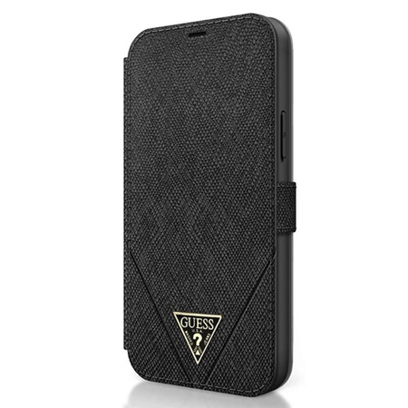 Guess Booktype Saffiano V – Etui iPhone 12 Pro Max (czarny)