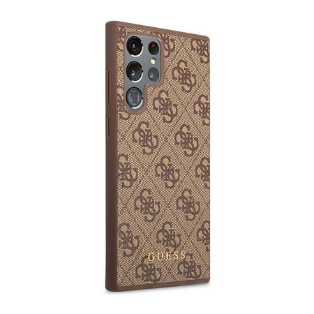 Guess 4G Metal Logo - Case for Samsung Galaxy S23 Ultra (Brown)