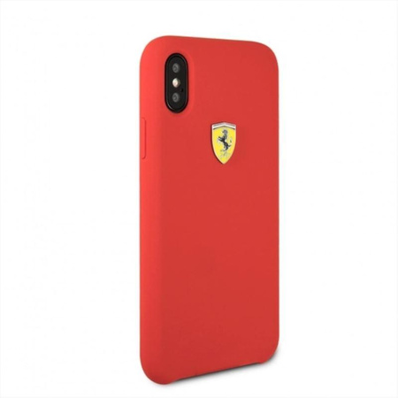 Coque rigide en silicone Ferrari - Coque iPhone Xs / X (rouge)