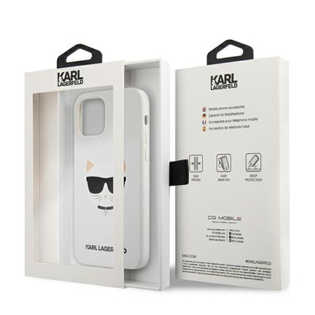 Karl Lagerfeld Choupette Head Silicone - Etui iPhone 12 / iPhone 12 Pro (biały)