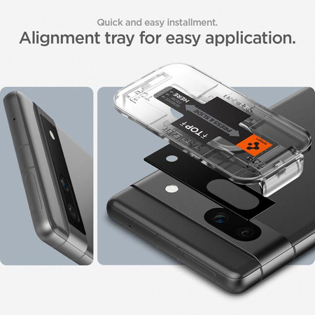 Spigen Optik.TR EZ Fit Kamera-Objektivschutz 2er-Pack - Objektivschutzglas für Google Pixel 7A (2 Stück) (Schwarz)