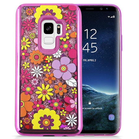 Zizo Liquid Glitter Star Case - Étui pour Samsung Galaxy S9 (Multiflowers)