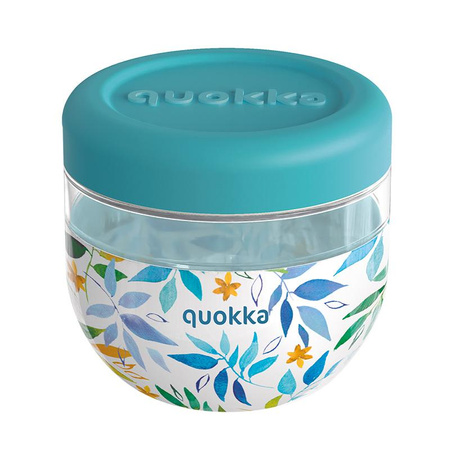 Quokka Bubble Food Jar - Műanyag ételhordó / uzsonnás doboz 770 ml (Akvarell levelek)