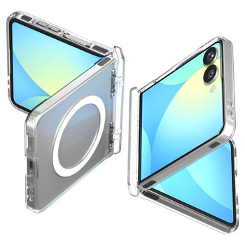 Spigen Ultra Hybrid Pro MagSafe - tok a Samsung Galaxy Z Flip 7 készülékhez (átlátszó/fehér)