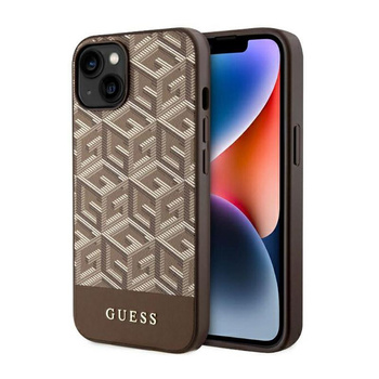 Guess GCube Stripes MagSafe - iPhone 14 Case (Brown)