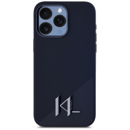 Karl Lagerfeld Silicone Shadow Metal Initial MagSafe - Case for iPhone 15 Pro (black)