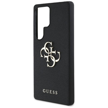 Guess Grained Big 4G Logo Small Classic Logo - Étui pour Samsung Galaxy S25 Ultra (noir)