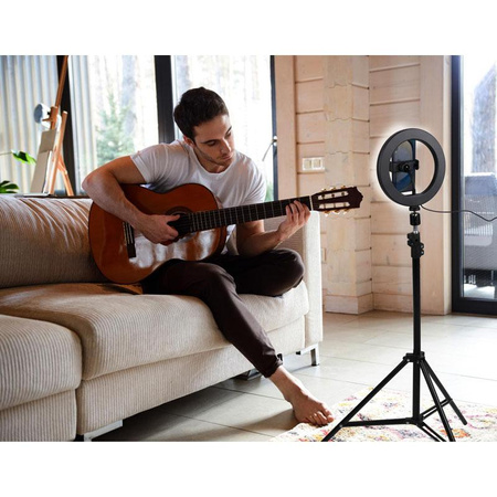 Grundig - LED ring light with tripod for photos, selfie, makeup
