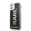 Karl Lagerfeld Logo Karl Liquid Glitter - pouzdro pro iPhone 11 (černé/zlaté třpytky)