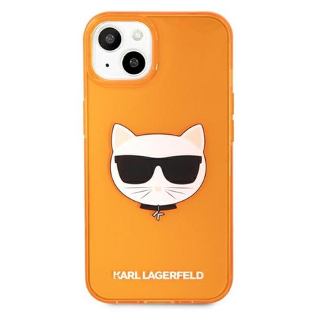 Karl Lagerfeld Choupette Head - Etui pour iPhone 13 mini (orange fluo)