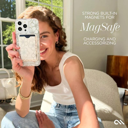 Case-Mate Floral Gems MagSafe - iPhone 15 Pro Hülle (Gold)