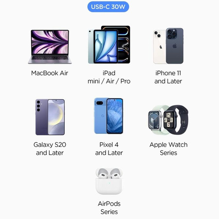 Spigen Essential EV301 - USB-C PD 3.0 PPS 30W nabíječka do auta (černá)