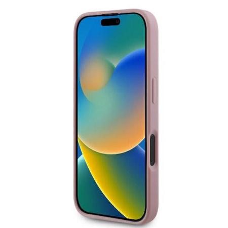 Pouzdro Guess Fixed Glitter Big 4G - iPhone 16 Plus (růžové)
