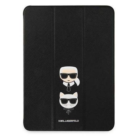 Karl Lagerfeld Saffiano Karl & Choupette Heads – Case iPad Pro 12.9" 2021 (black)