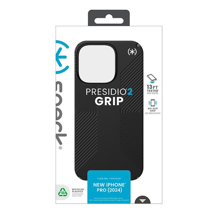 Speck Presidio2 Grip - Coque iPhone 16 Pro (Noir / Gris ardoise / Blanc)