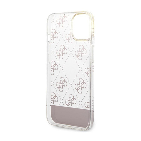 Guess 4G Stripe Script Logo Electroplated Pattern - iPhone 14 Plus Case (pink)