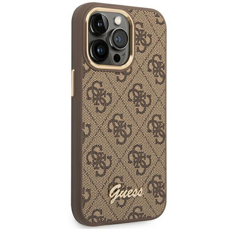Guess 4G fém fényképezőgép tok - iPhone 14 Pro tok (barna)