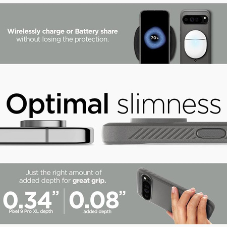 Spigen Rugged Armor - Étui pour Google Pixel 9 Pro XL (Gris marbré)