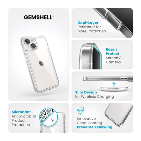 Speck Gemshell - Hülle für iPhone 16e / iPhone 15 / iPhone 14 / iPhone 13 (Transparent)