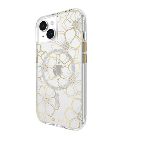 Case-Mate Floral Gems MagSafe - iPhone 15 Case (Gold)