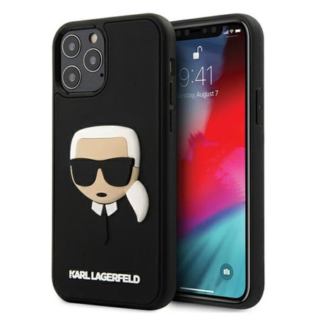 Karl Lagerfeld 3D Rubber Karl's Head - iPhone 12 / iPhone 12 Pro Tasche (schwarz)
