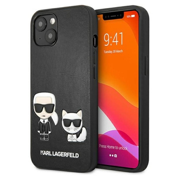 Karl Lagerfeld PU Leather Karl & Choupette Embossed - iPhone 13 Case (black)